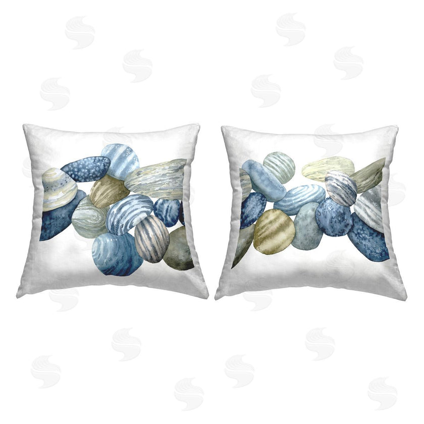 Grace Popp | Rows of Stones Organic Blue Brown Patterns