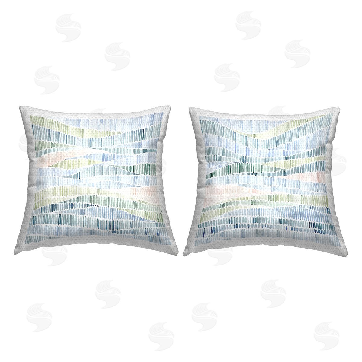 Modern Abstract Nautical Landscape Wavy Striped Pattern Outdoor Printed Pillow, Home Decor by Grace Popp