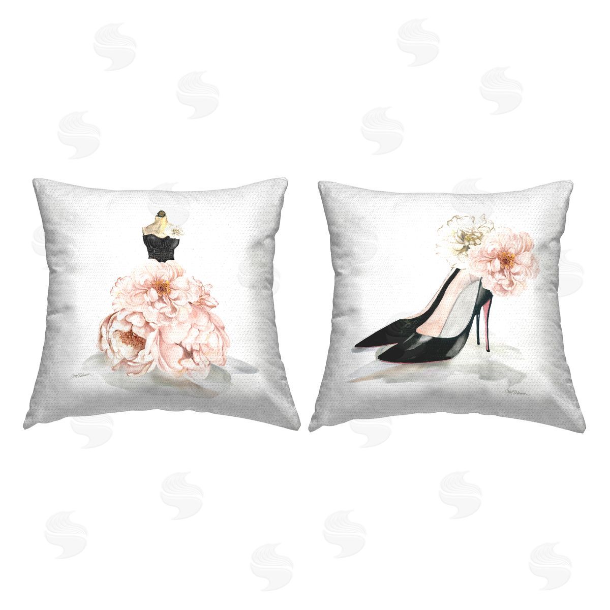 Chic Pink Florals Women's Glam Fashion Outdoor Printed Pillow, Home Decor by Carol Robinson