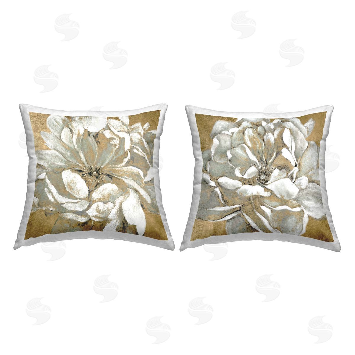 Blooming White Florals Modern Glam Flower Decorative Printed Pillow, Home Decor by Carol Robinson