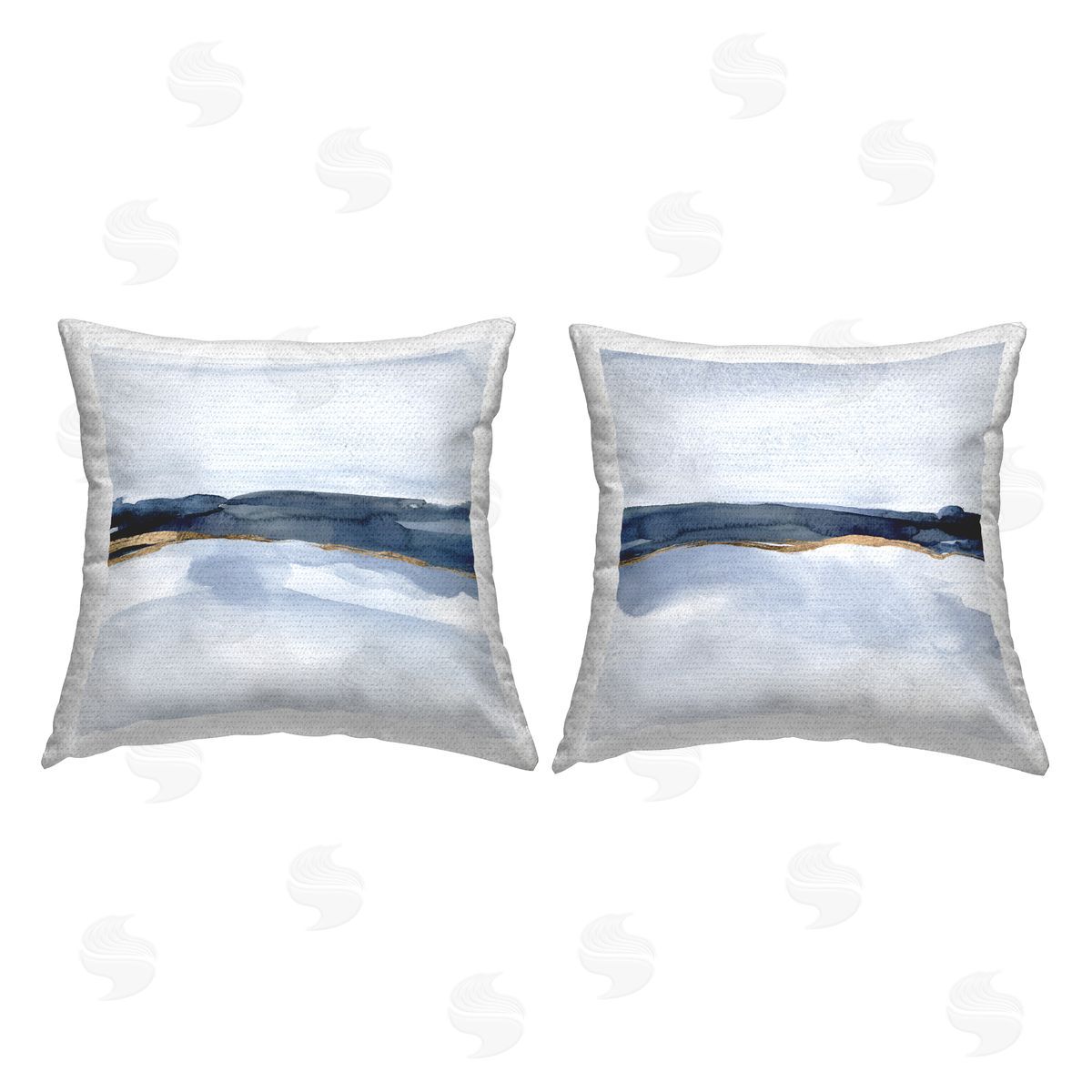 Calming Modern Abstract Foggy Landscape Outdoor Printed Pillow, Home Decor by Jacob Green