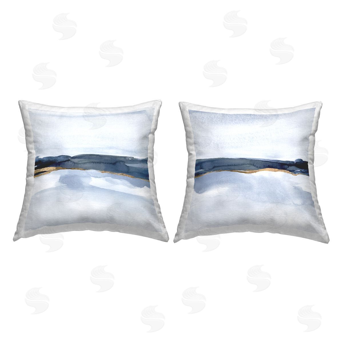 Calming Modern Abstract Foggy Landscape Decorative Printed Pillow, Home Decor by Jacob Green