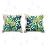 June Erica Vess | Green Layered Plant Leaves Abstract Shapes
