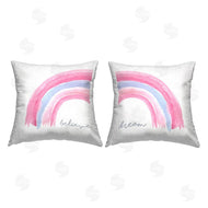 Elizabeth Tyndall | Believe & Dream Soft Pink Rainbow Stripes