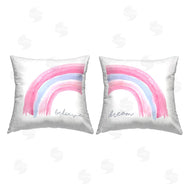 Elizabeth Tyndall | Believe & Dream Soft Pink Rainbow Stripes