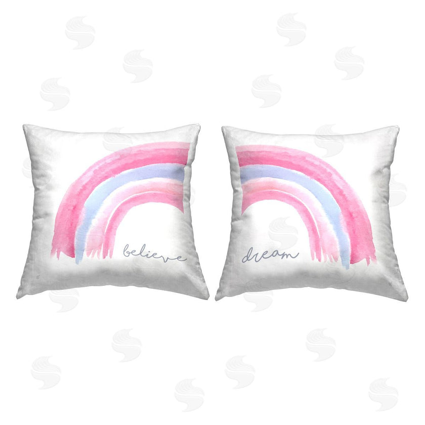 Elizabeth Tyndall | Believe & Dream Soft Pink Rainbow Stripes