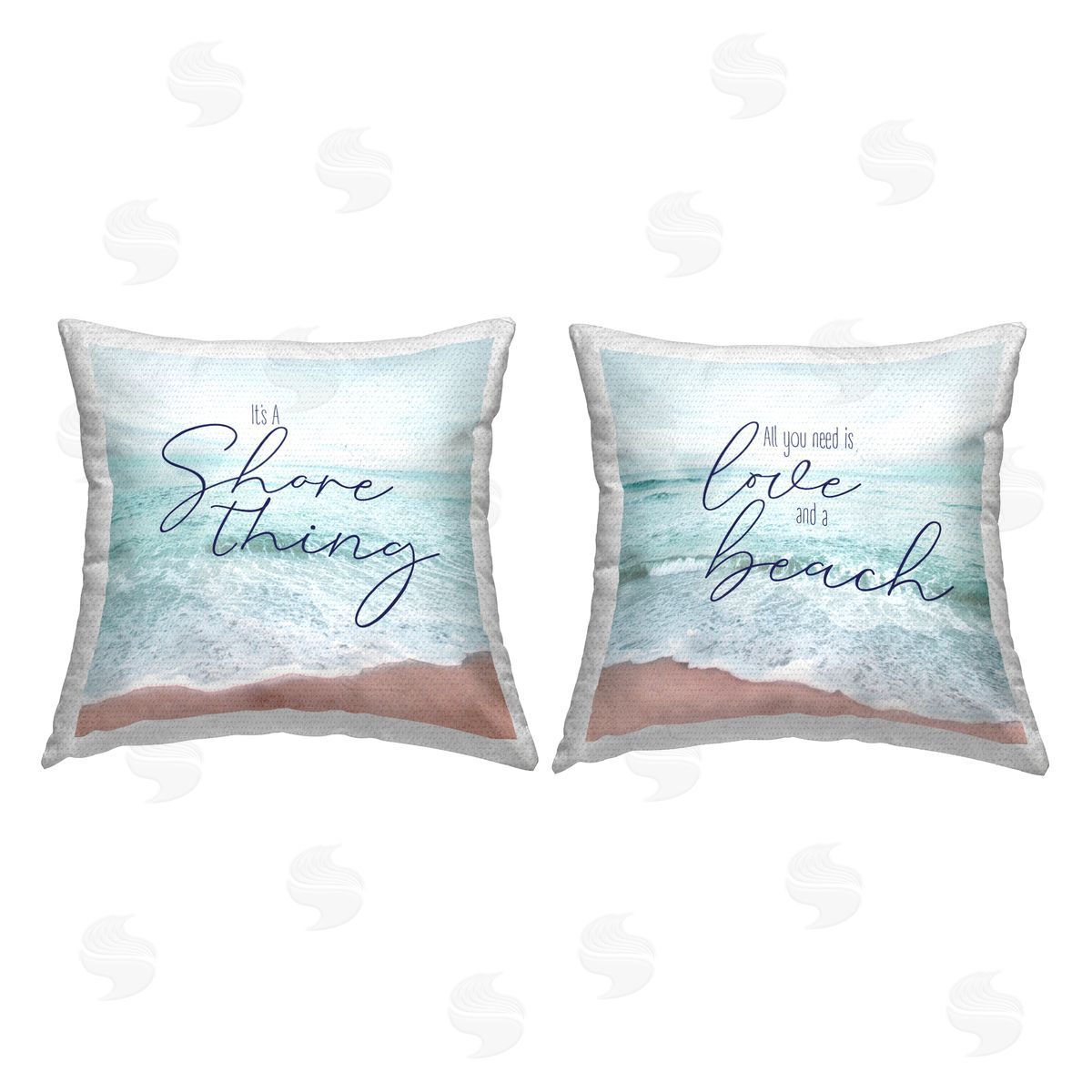 Love And A Beach Coastal Phrases Outdoor Printed Pillow, Home Decor by Natalie Carpentieri