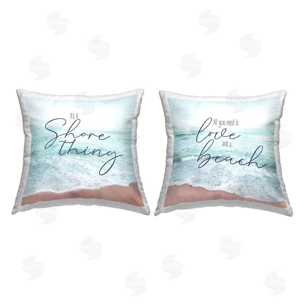Love And A Beach Coastal Phrases Decorative Printed Pillow, Home Decor by Natalie Carpentieri