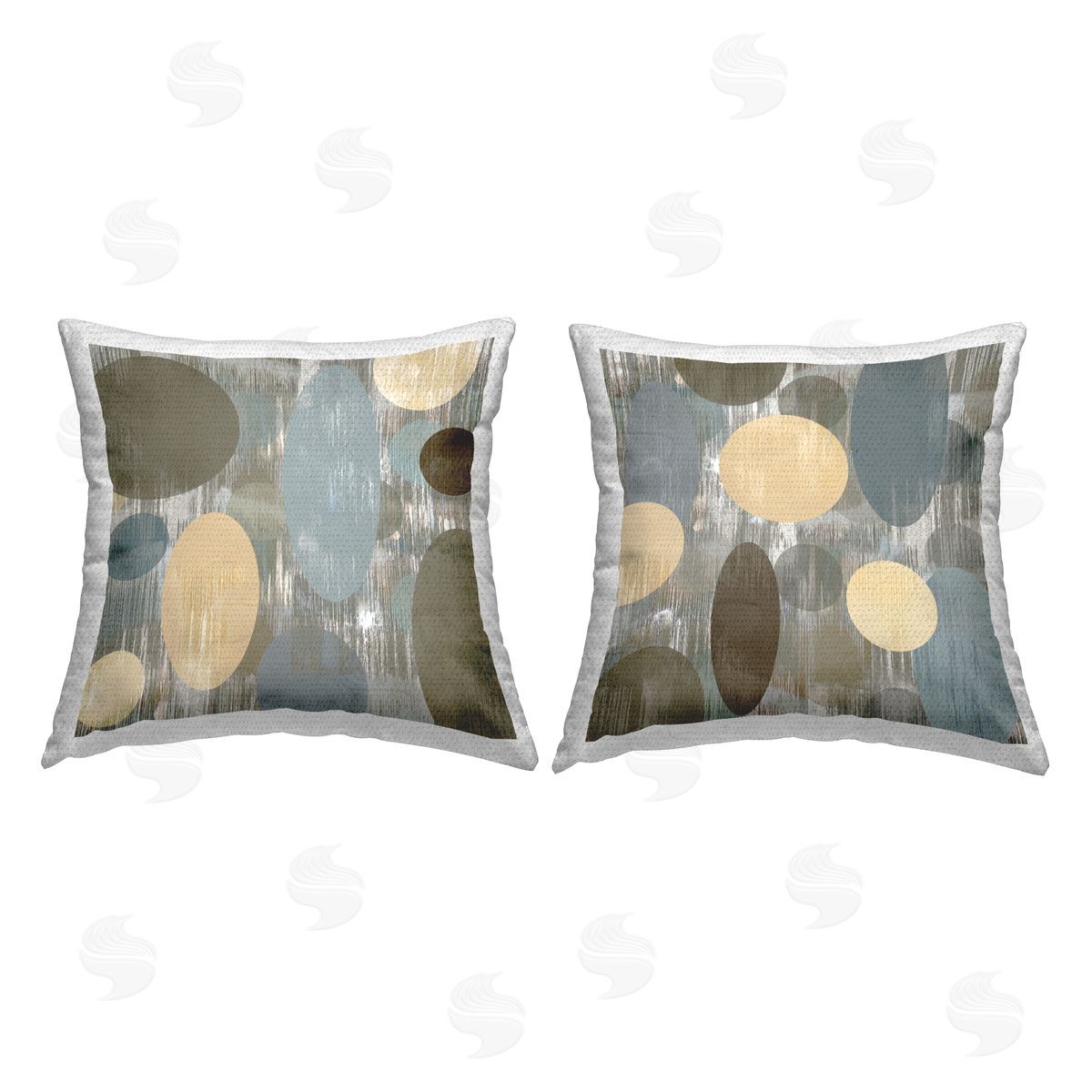 Contemporary Geometric Circles Pattern Outdoor Printed Pillow, Home Decor by Brent Nelson
