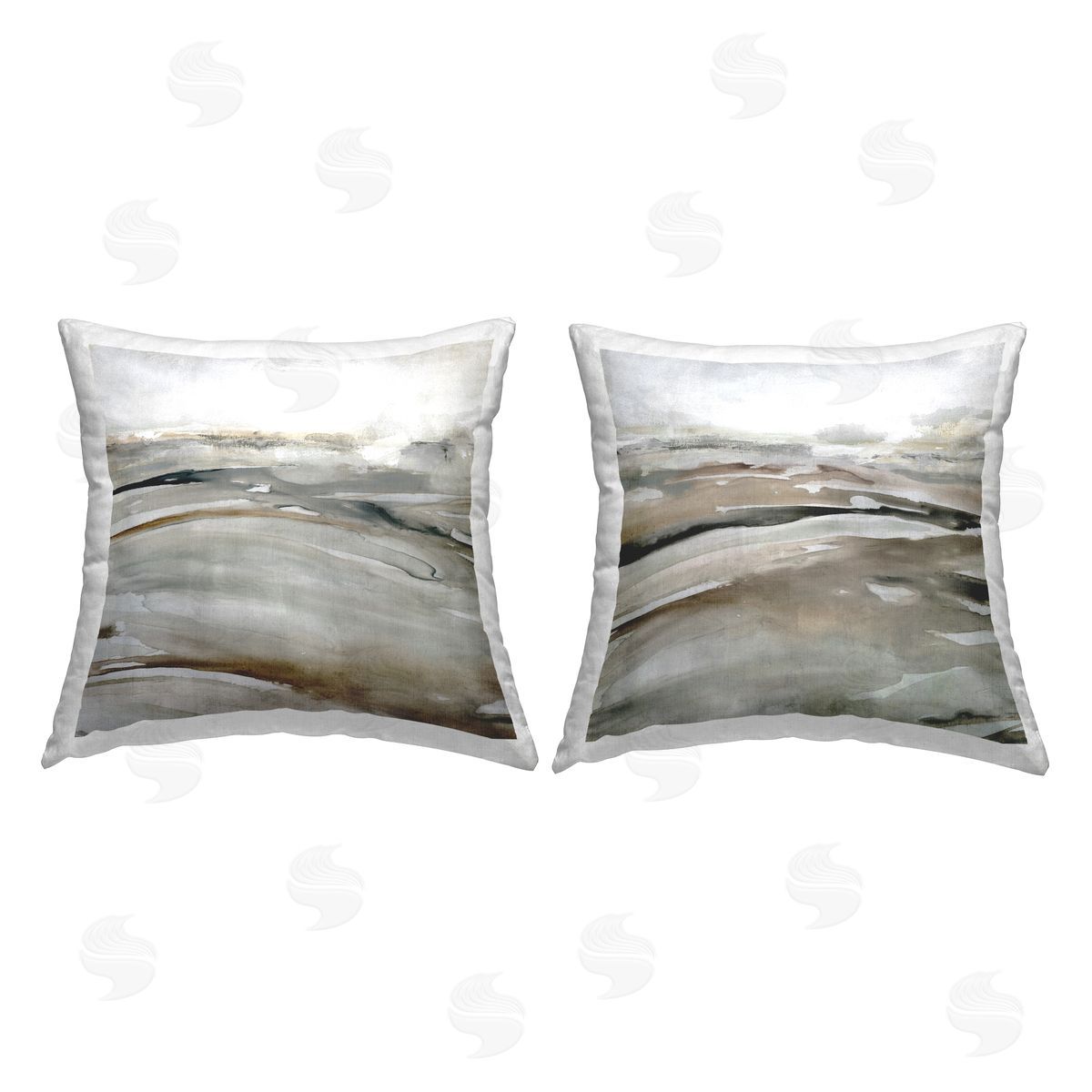 Neutral Tones Abstract Landscape Decorative Printed Pillow, Home Decor by Carol Robinson