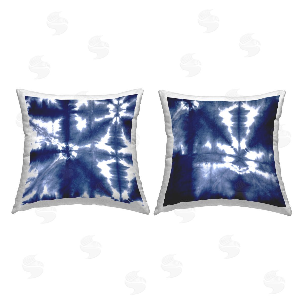 Blue Boho Tie Dye Effect Decorative Printed Pillow, Home Decor by Ellie Roberts