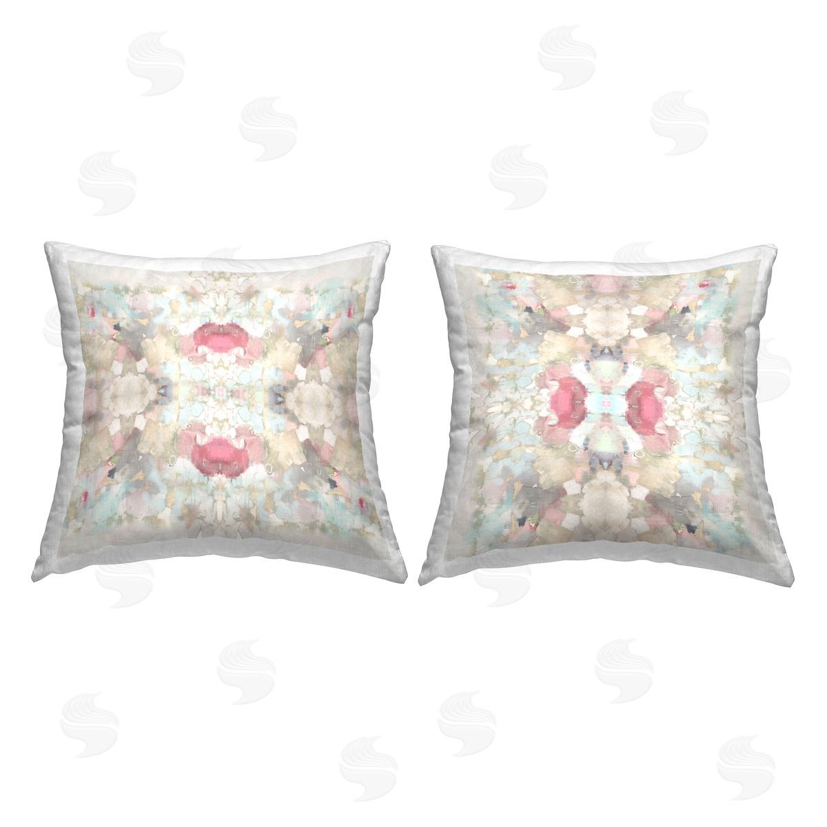 Pastel Soft Geometric Shapes Decorative Printed Pillow, Home Decor by Ellie Roberts