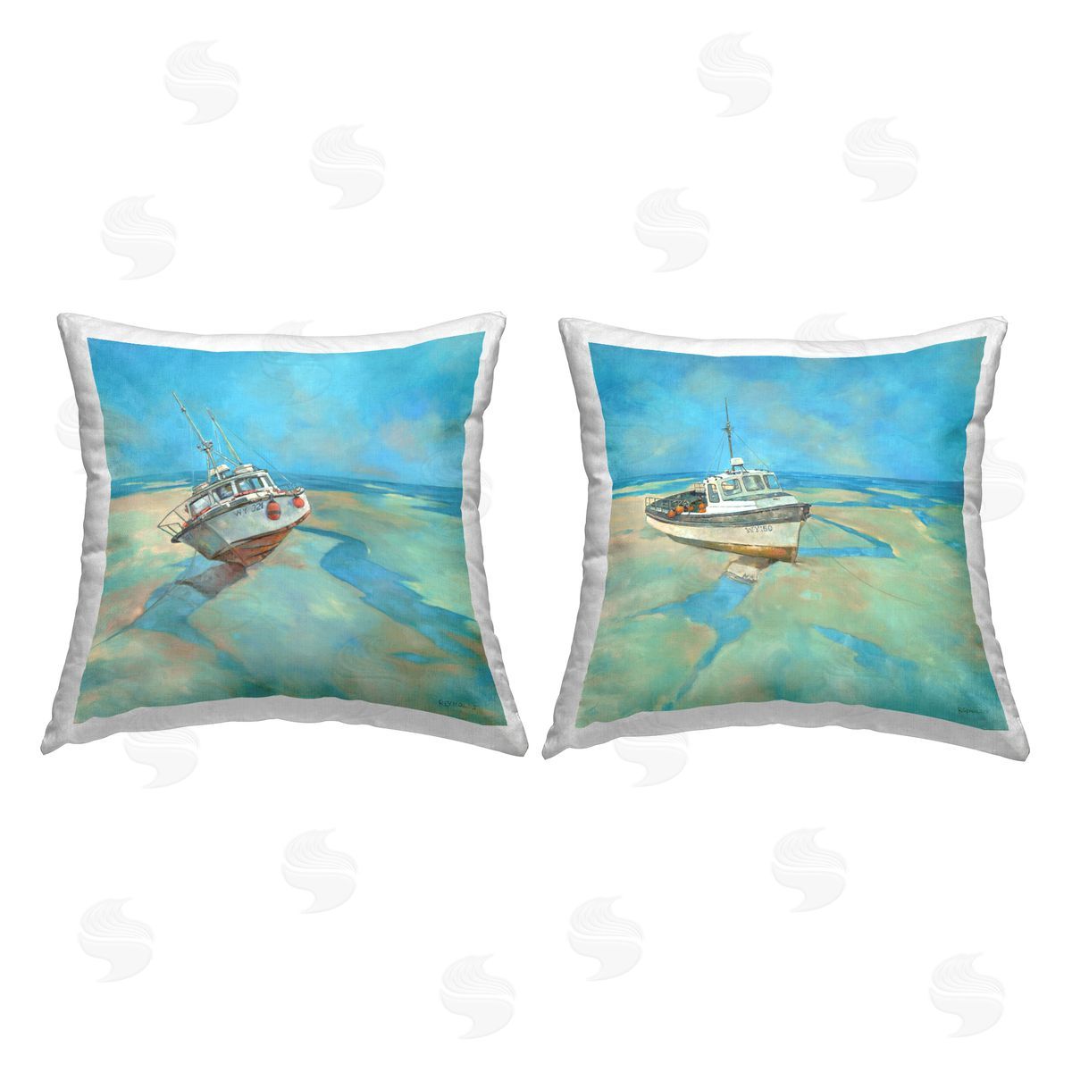 Nautical Boats Seaside Shore Decorative Printed Pillow, Home Decor by Graham Reynolds