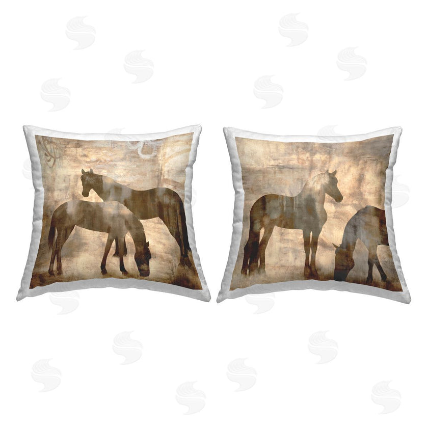 Jason Mann | Rustic Grazing Horse Silhouettes