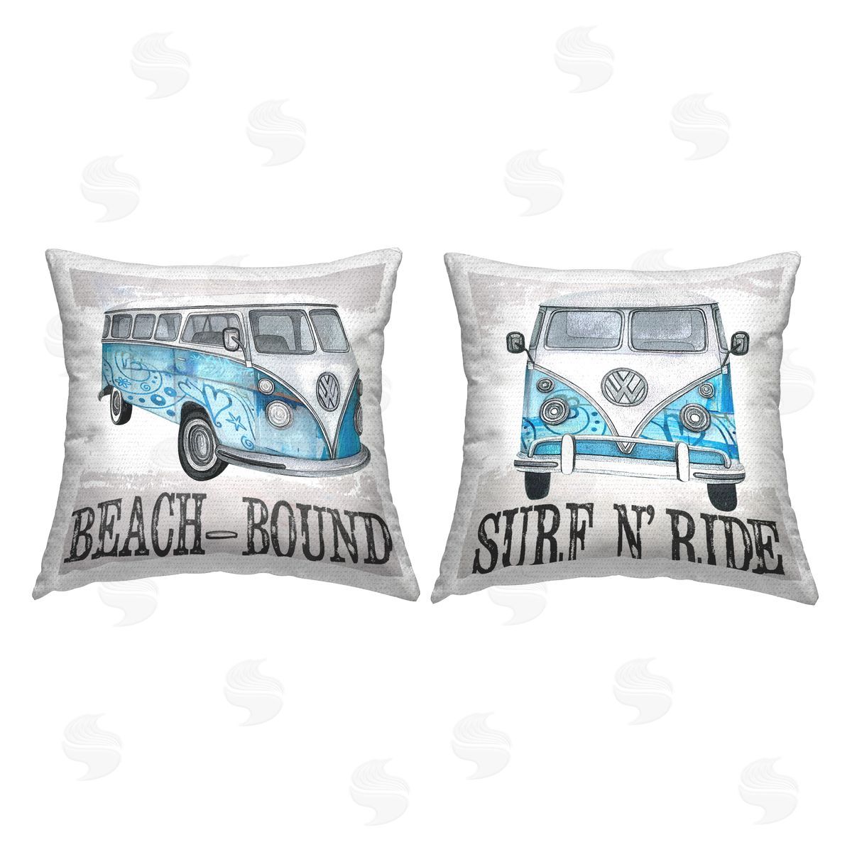 Beach Bound Summer Vacation Bus Outdoor Printed Pillow, Home Decor by Karen Smith
