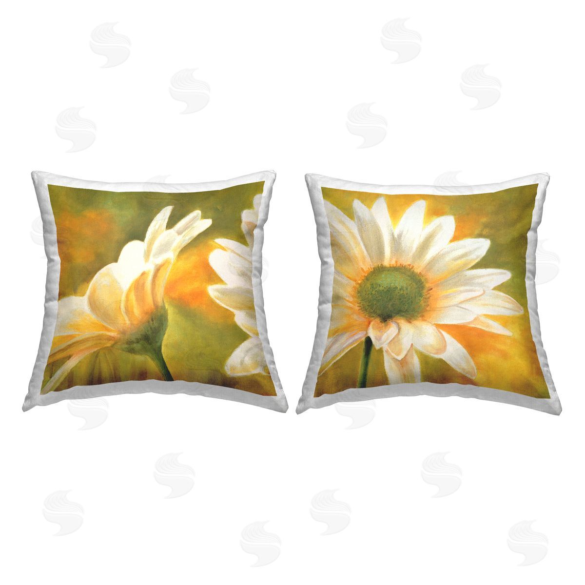 Summer Daisies Sunlit Petals Decorative Printed Pillow, Home Decor by Pierre Viollet