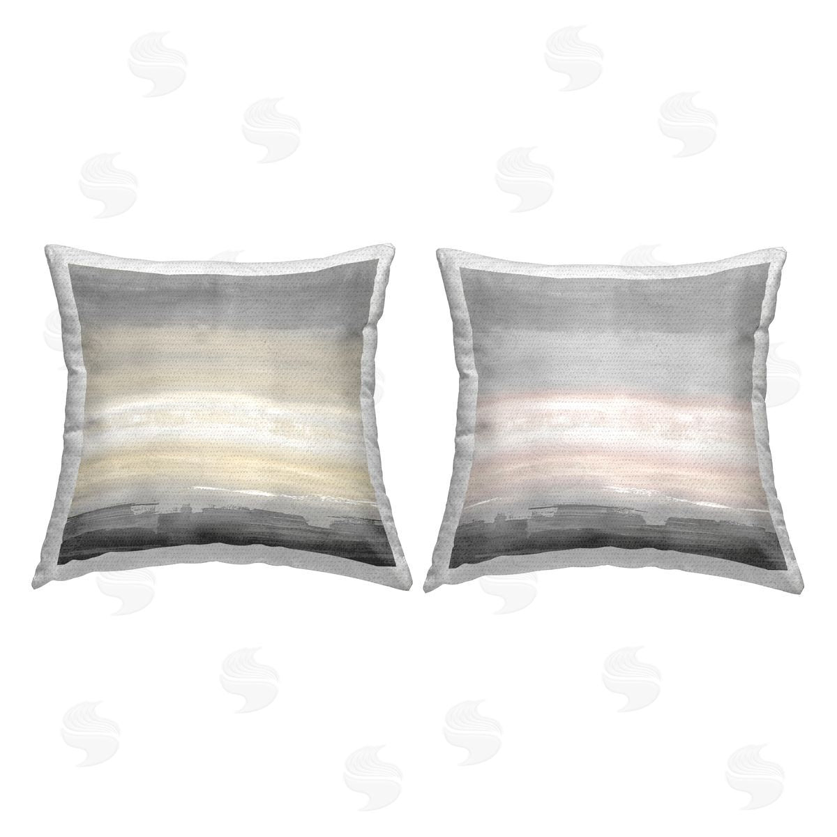 Grey Gradient Abstract Landscape Outdoor Printed Pillow, Home Decor by Rachel Springer