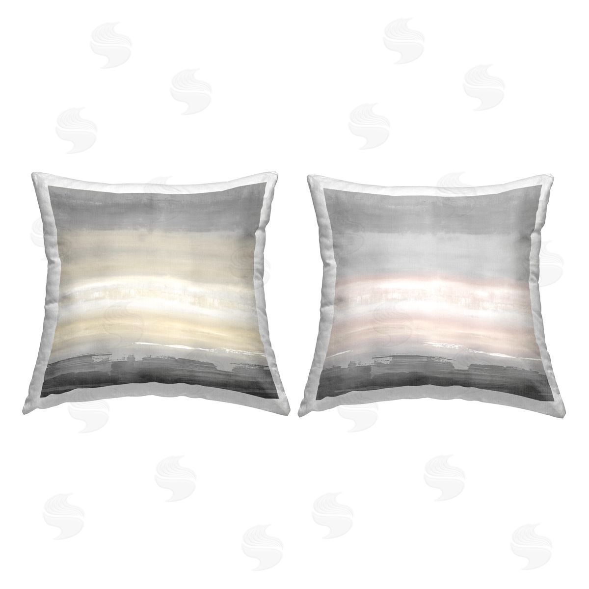 Grey Gradient Abstract Landscape Decorative Printed Pillow, Home Decor by Rachel Springer