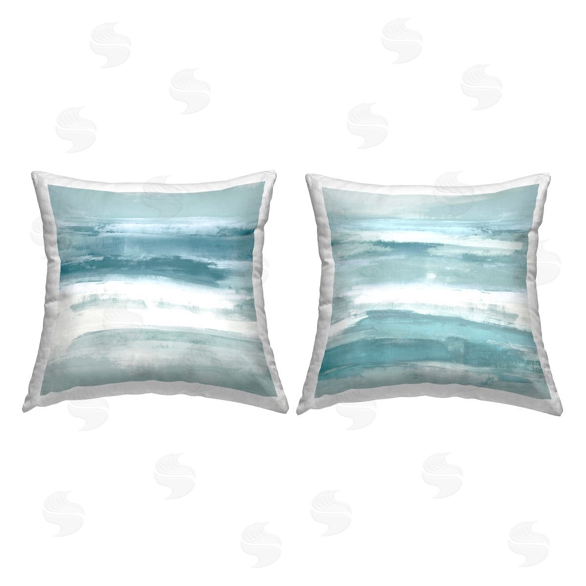 Turquoise White Abstract Forms Decorative Printed Pillow, Home Decor by Jake Messina