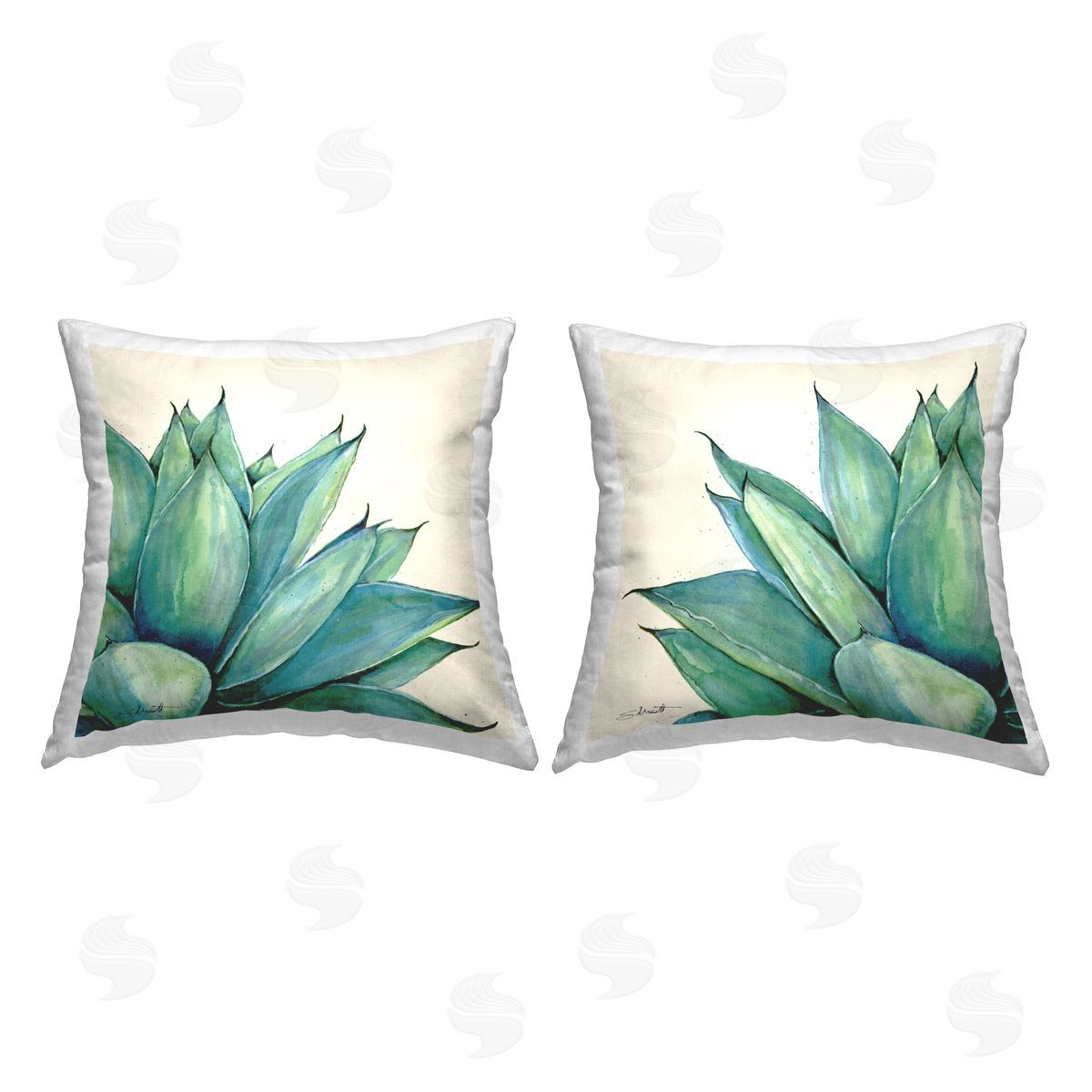 Succulent Leaves Gardening Plant Decorative Printed Pillow, Home Decor by Stephanie Workman Marrott