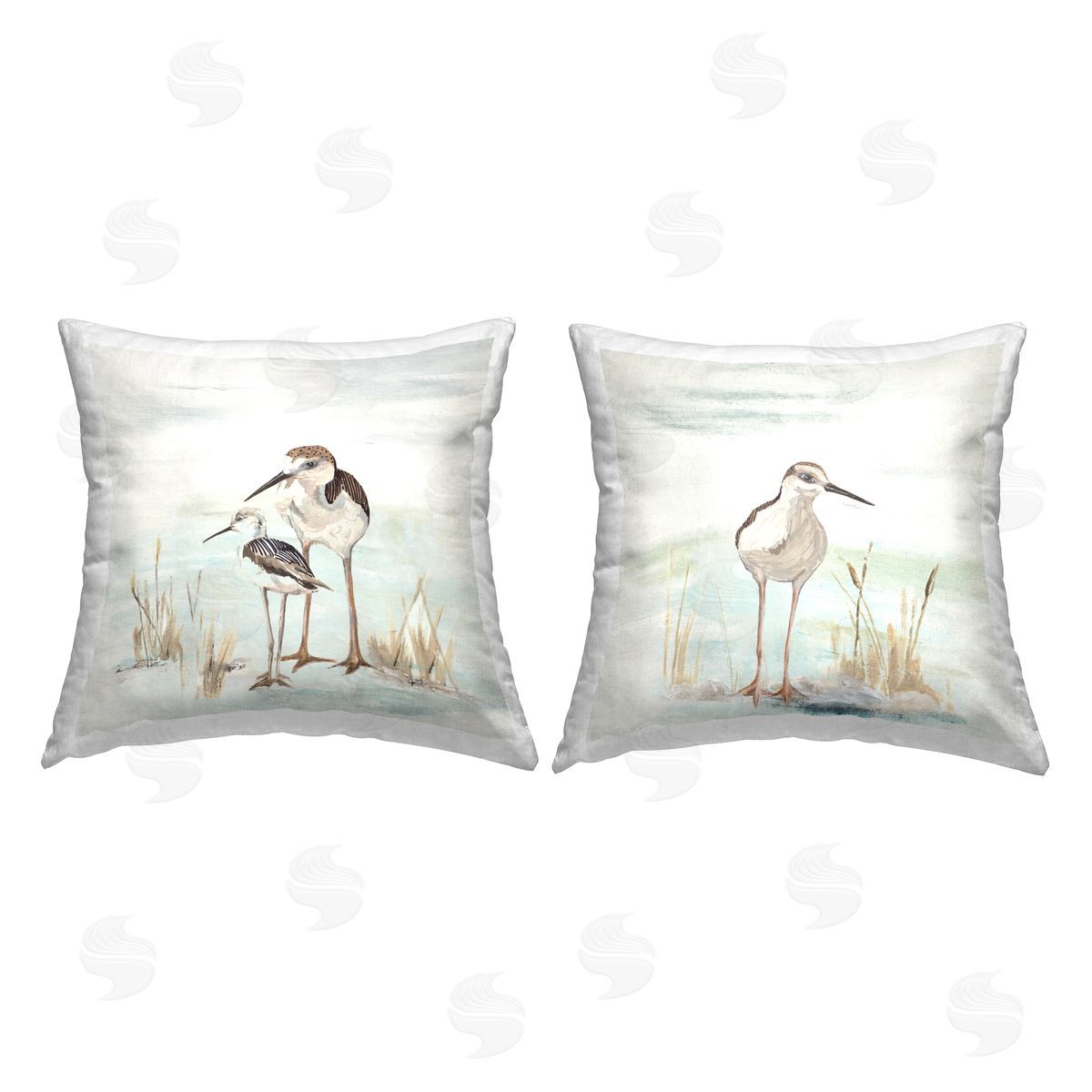 Sandpipers Summer Beach Grass Decorative Printed Pillow, Home Decor by Patricia Pinto