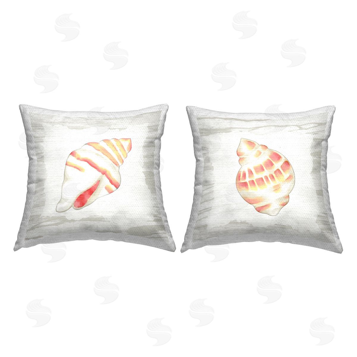 Aquatic Conch Shells Outdoor Printed Pillow, Home Decor by Anne Bailey