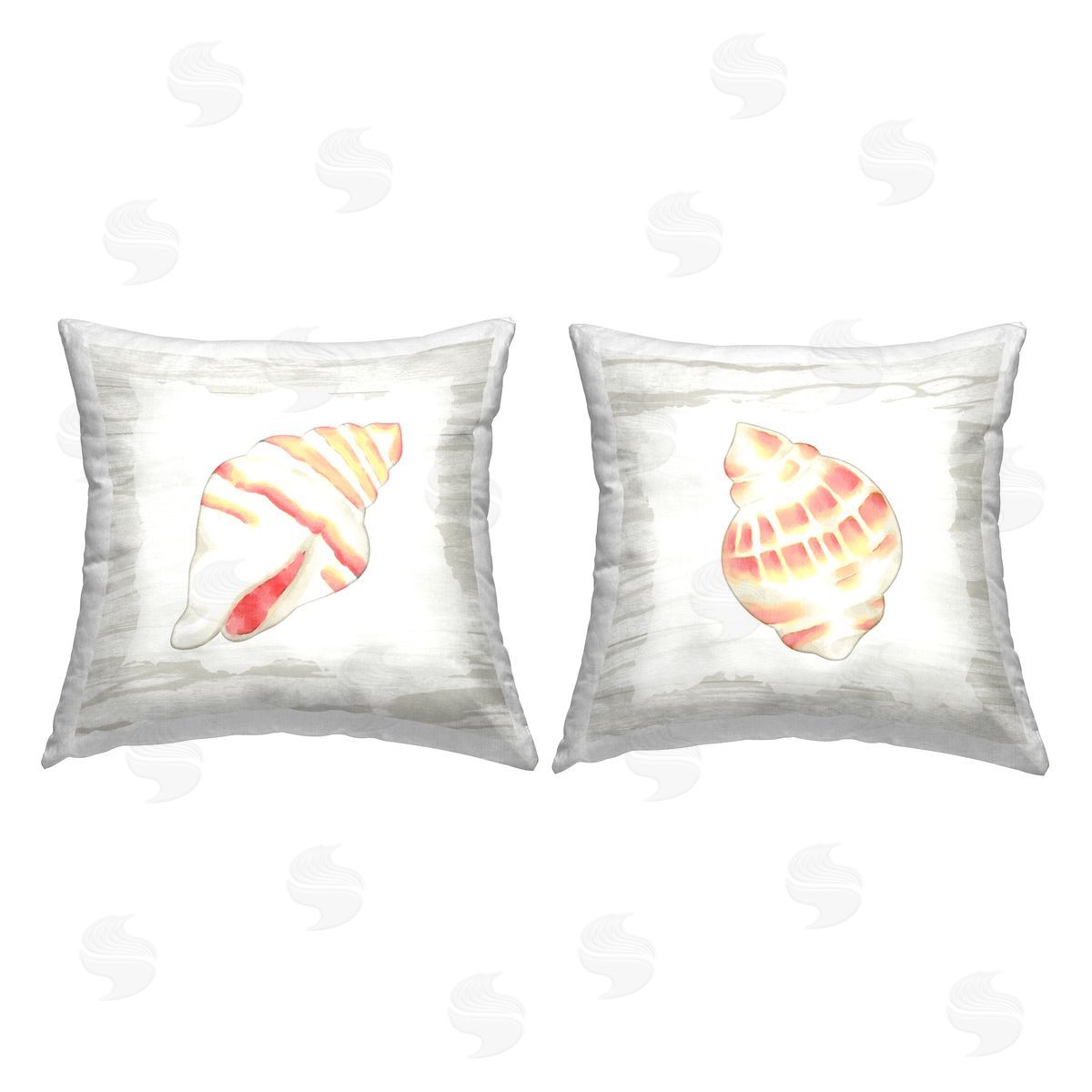 Aquatic Conch Shells Decorative Printed Pillow, Home Decor by Anne Bailey