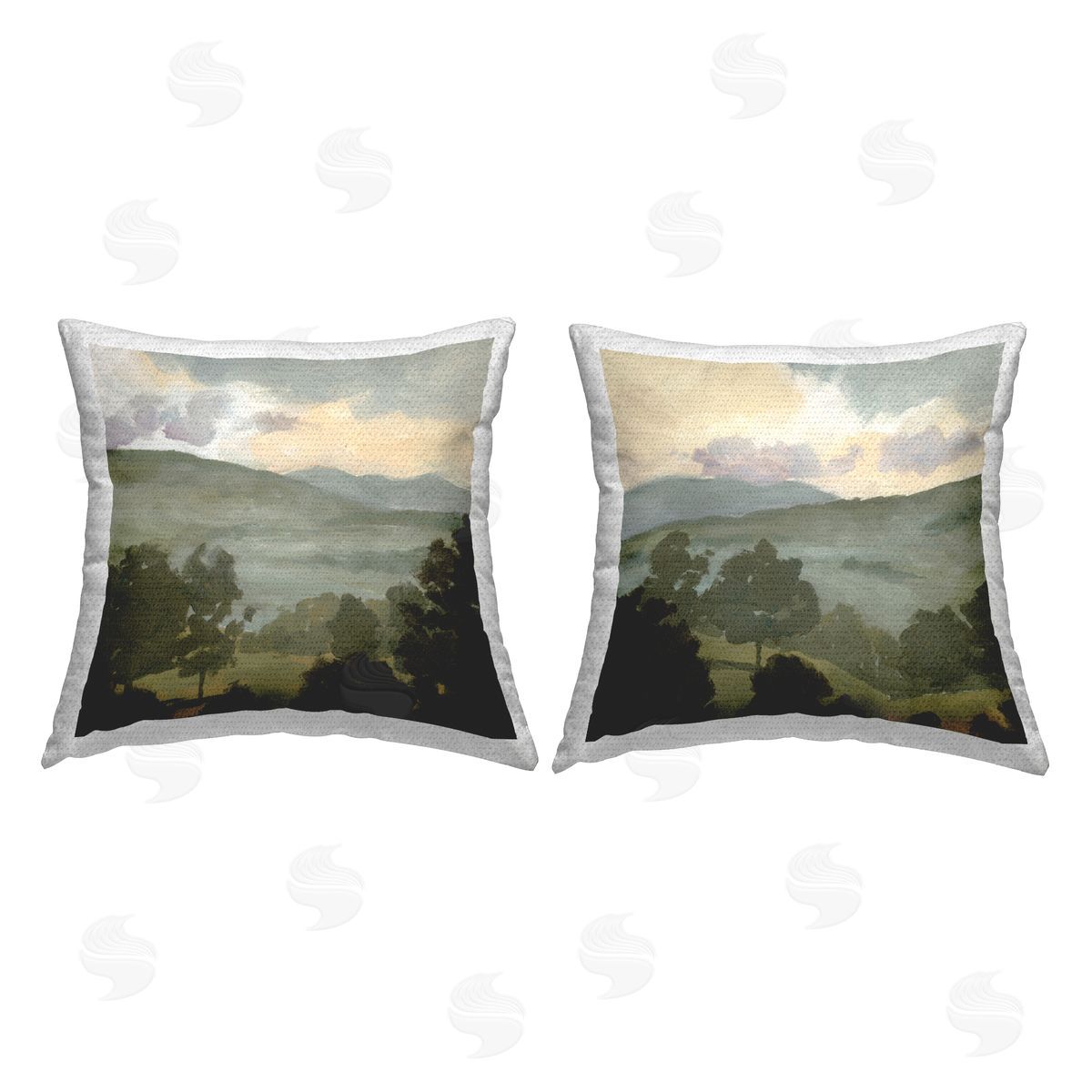Rural Hills Rustic Landscape Outdoor Printed Pillow, Home Decor by Victoria Barnes