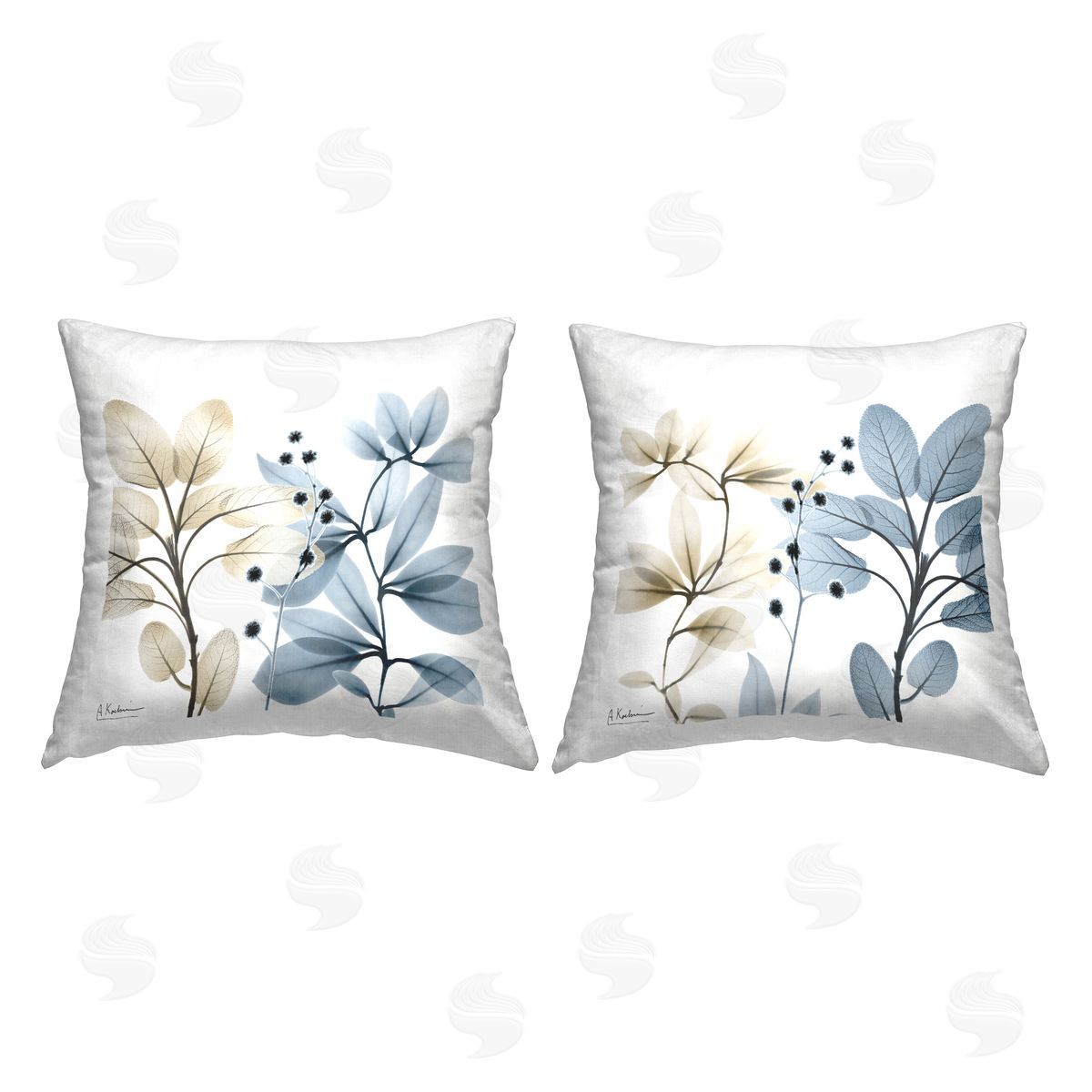 Modern Plant Sprigs Decorative Printed Pillow, Home Decor by Albert Koetsier