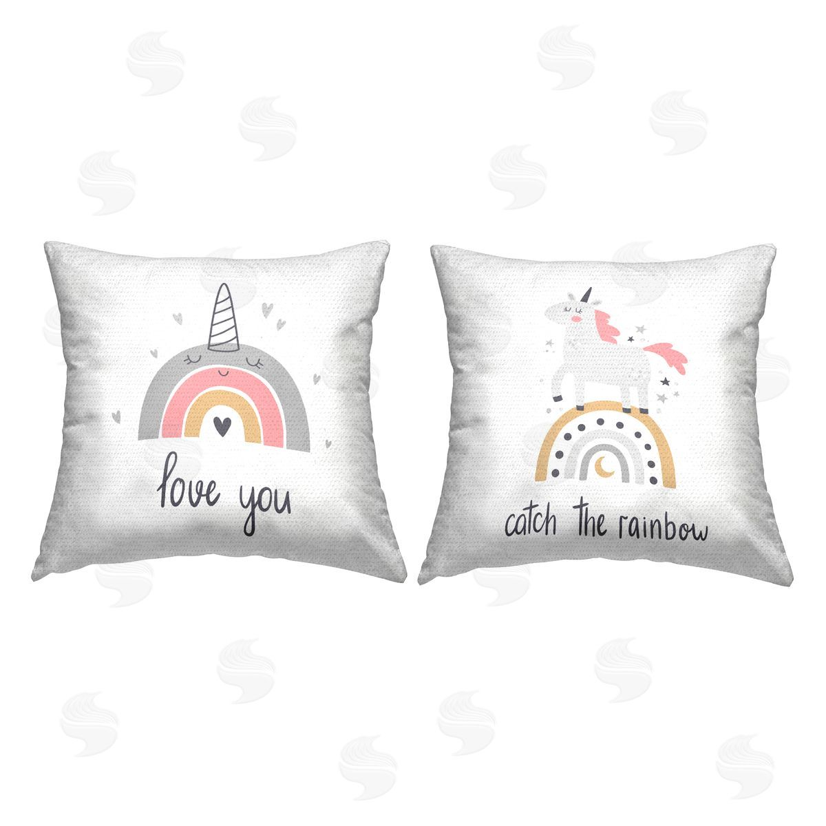 Love You Unicorn Rainbow Outdoor Printed Pillow, Home Decor by LSR Design Studio