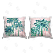 Jane Slivka | Abstract Palm Trees on Pink