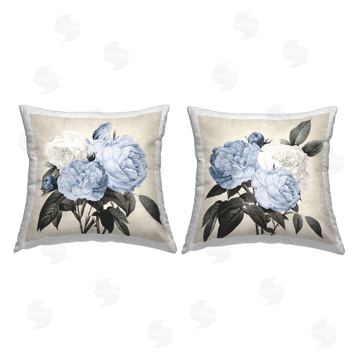Blue Rose Blossoms Outdoor Printed Pillow, Home Decor by Kelly Donovan