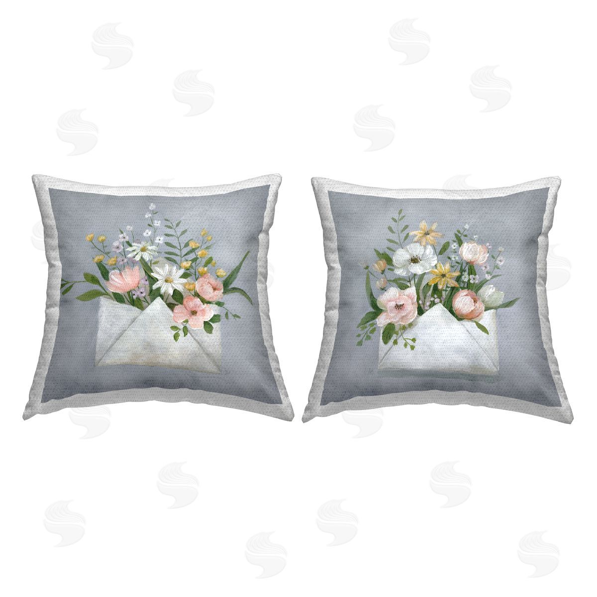 Cottage Wildflowers Mail Outdoor Printed Pillow, Home Decor by Nan