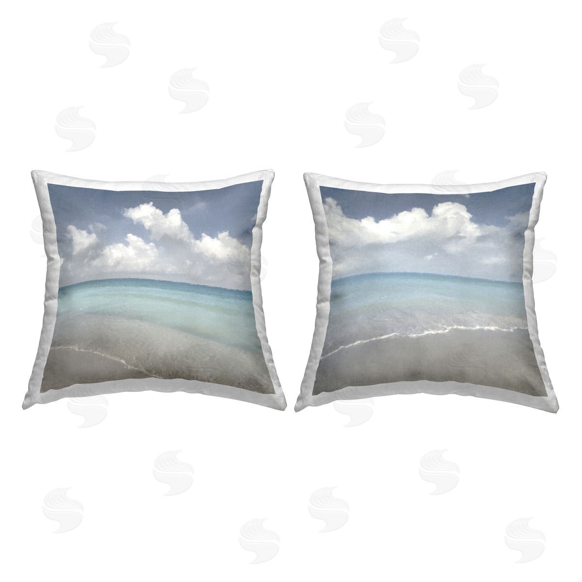 Cloudy Nautical Beach Decorative Printed Pillow, Home Decor by Christine Zalewski