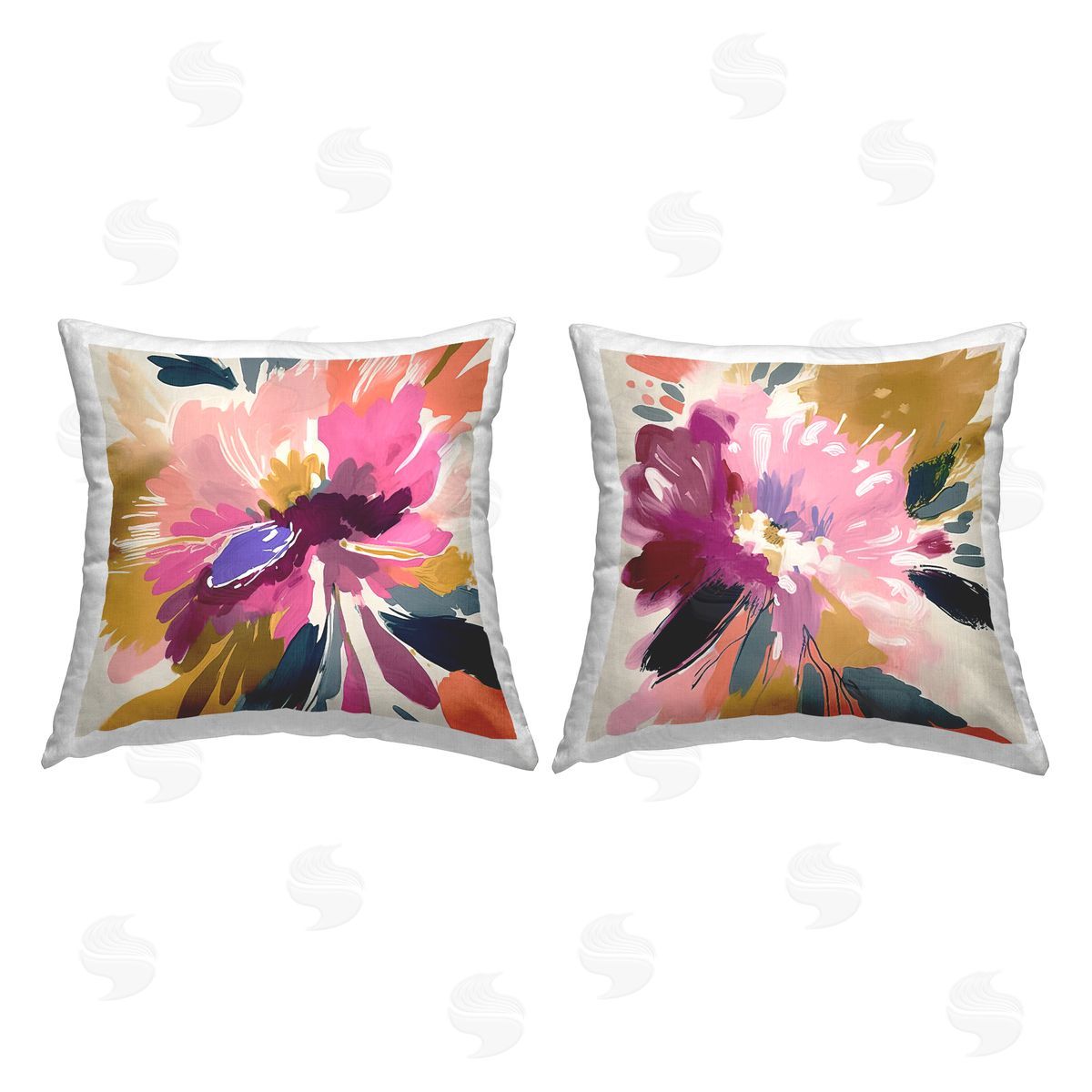 Abstract Pink Blossoms Decorative Printed Pillow, Home Decor by Andrea Haase