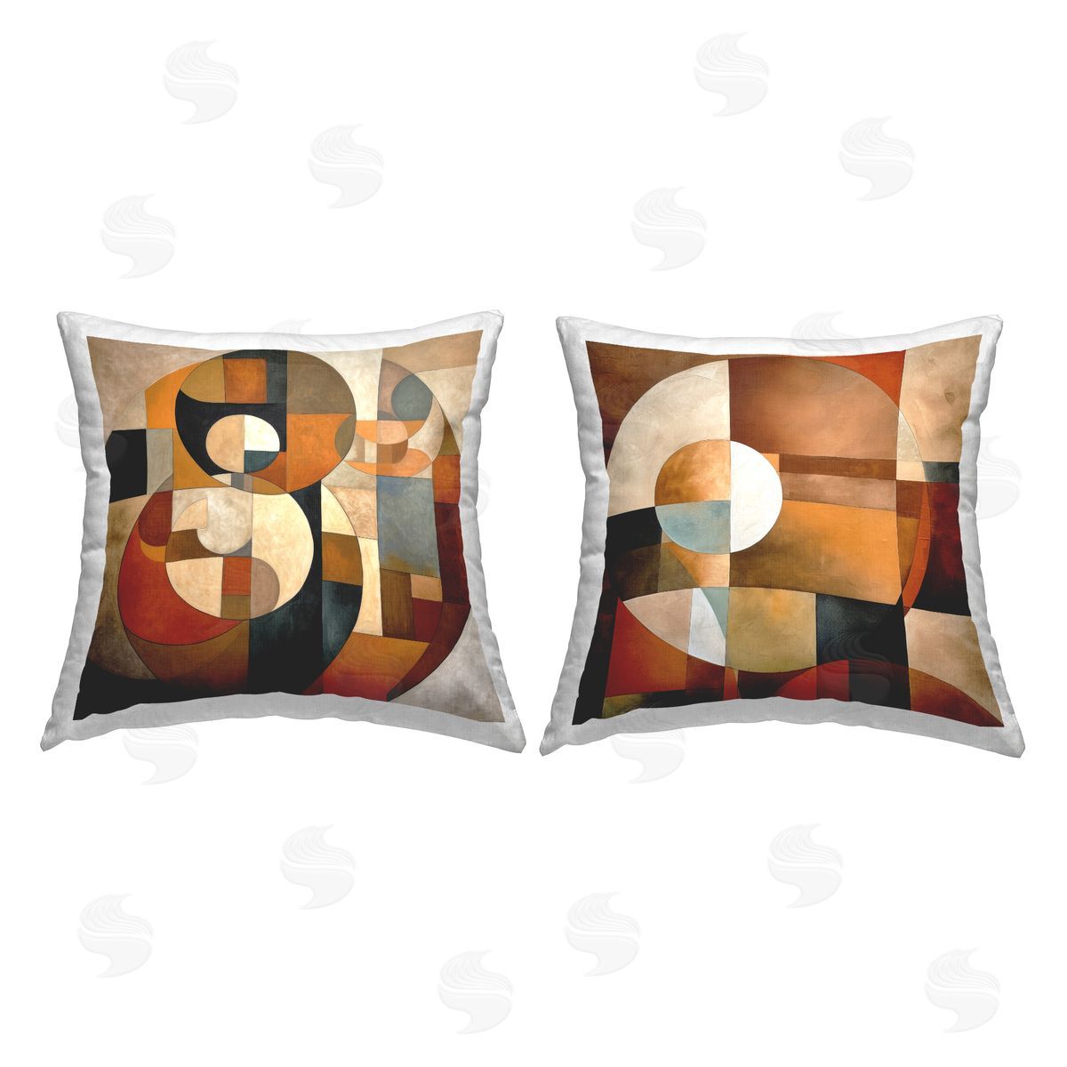 Contemporary Earth Tones Decorative Printed Pillow, Home Decor by Irena Orlov