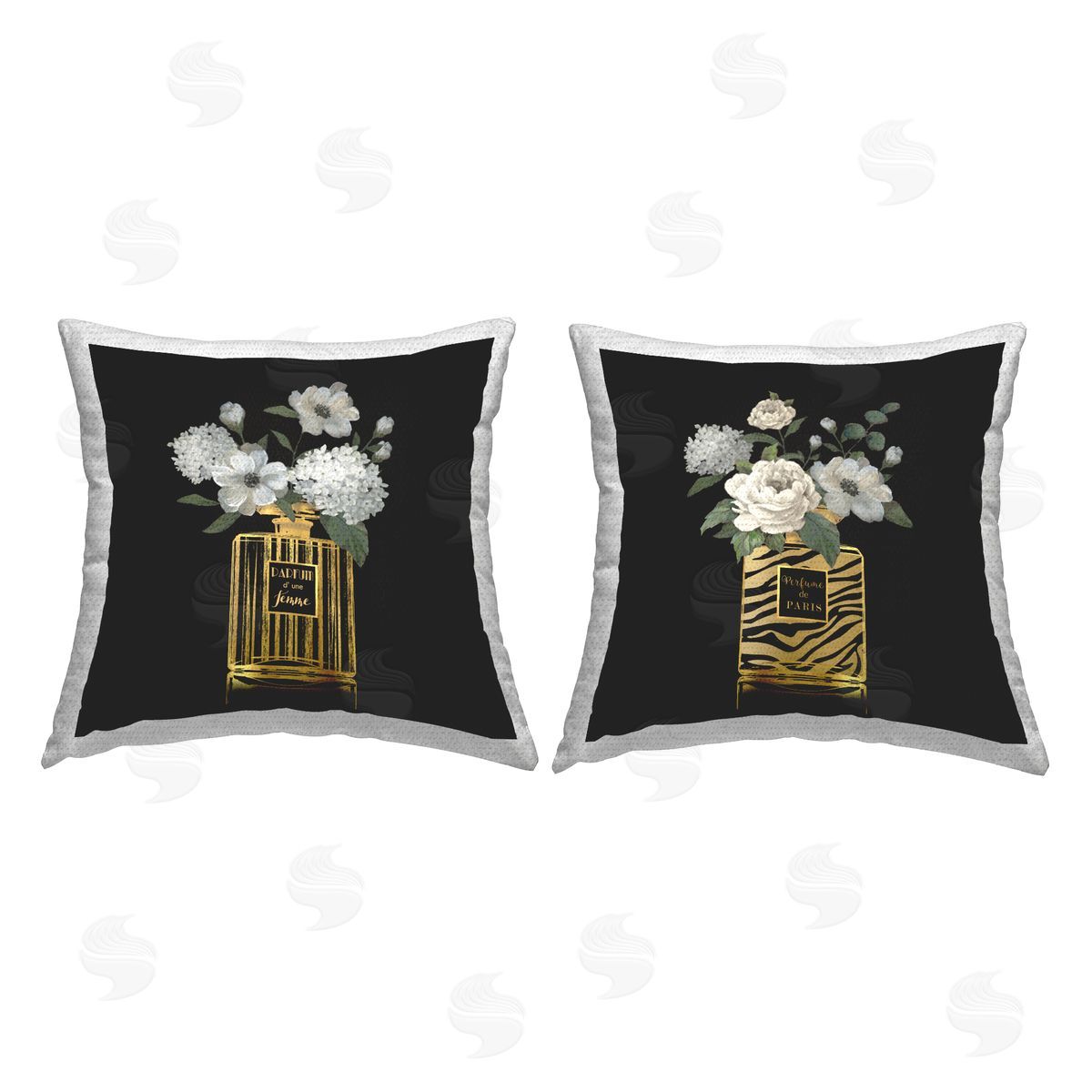 Chic Perfume Bouquets Outdoor Printed Pillow, Home Decor by Jennifer Brinley
