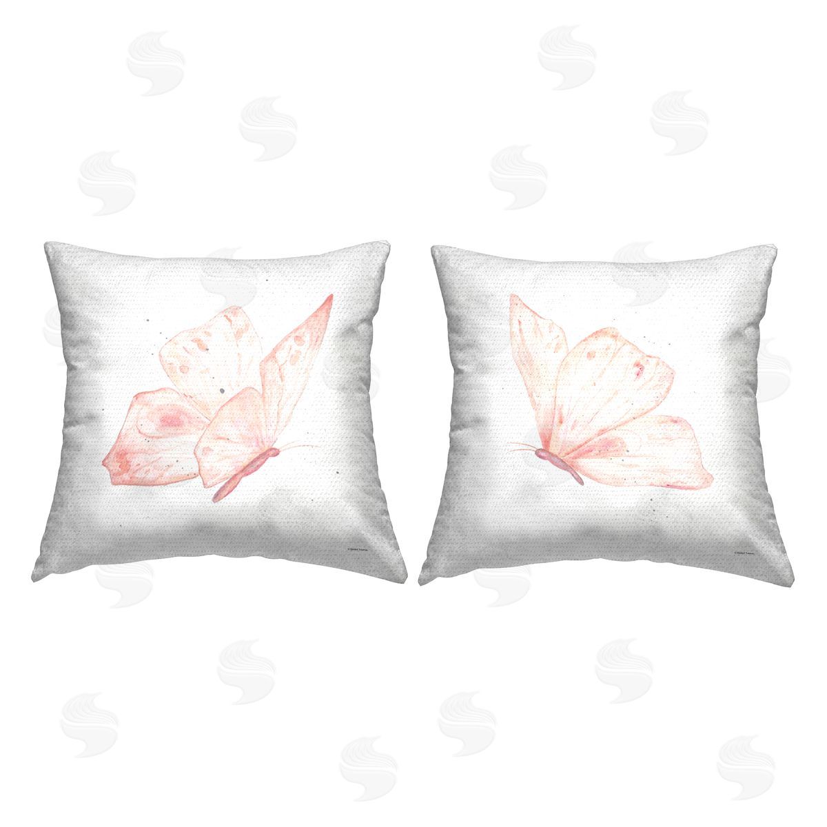 Pastel Pink Butterflies Outdoor Printed Pillow, Home Decor by Jennifer Brinley