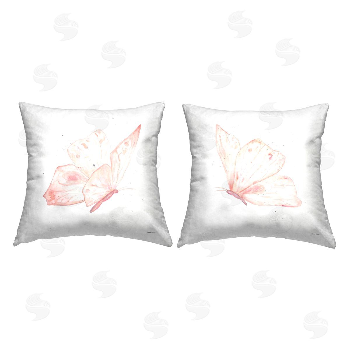 Pastel Pink Butterflies Decorative Printed Pillow, Home Decor by Jennifer Brinley