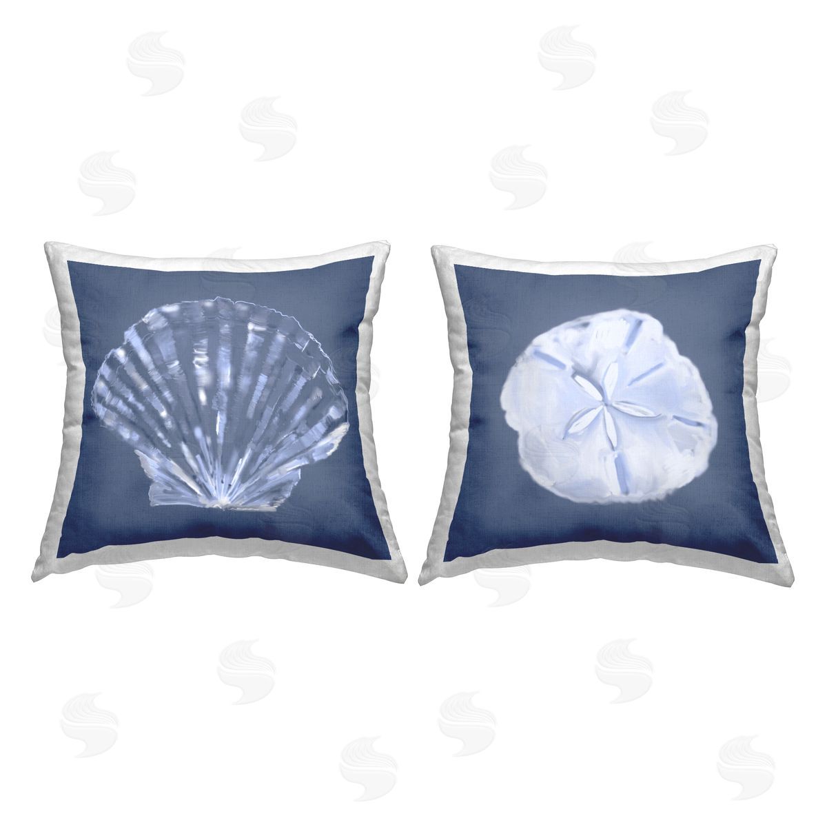Blue Abstract Sea Life Decorative Printed Pillow, Home Decor by Jennifer Brinley