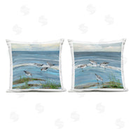 Sally Swatland | Nautical Sandpipers with Distant Boats