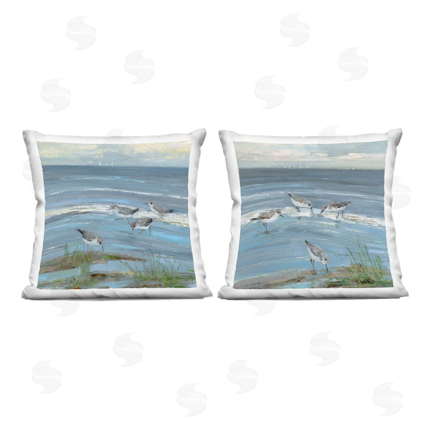 Sally Swatland | Nautical Sandpipers with Distant Boats