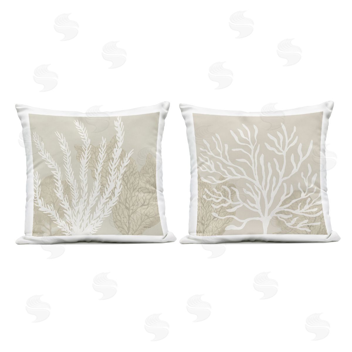 Yvette St. Amant | Muted Coral Branches on Beige