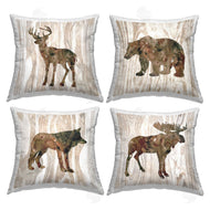 Carol Robinson | Woodland Animal Silhouettes Moose Deer Bear Wolf