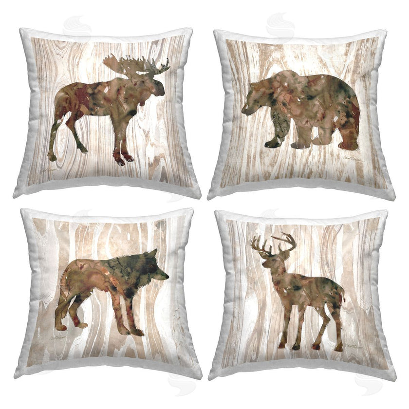 Carol Robinson | Woodland Animal Silhouettes Moose Deer Bear Wolf