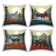 Victoria Barnes | Rustic Woodland Wildlife Silhouette Mountain Animals