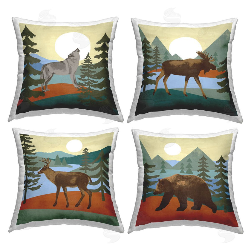 Victoria Barnes | Rustic Woodland Wildlife Silhouette Mountain Animals