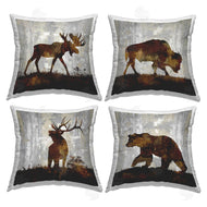 Carl Colburn | Rustic Forest Animals Brown Silhouette Shapes