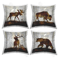 Carl Colburn | Rustic Forest Animals Brown Silhouette Shapes