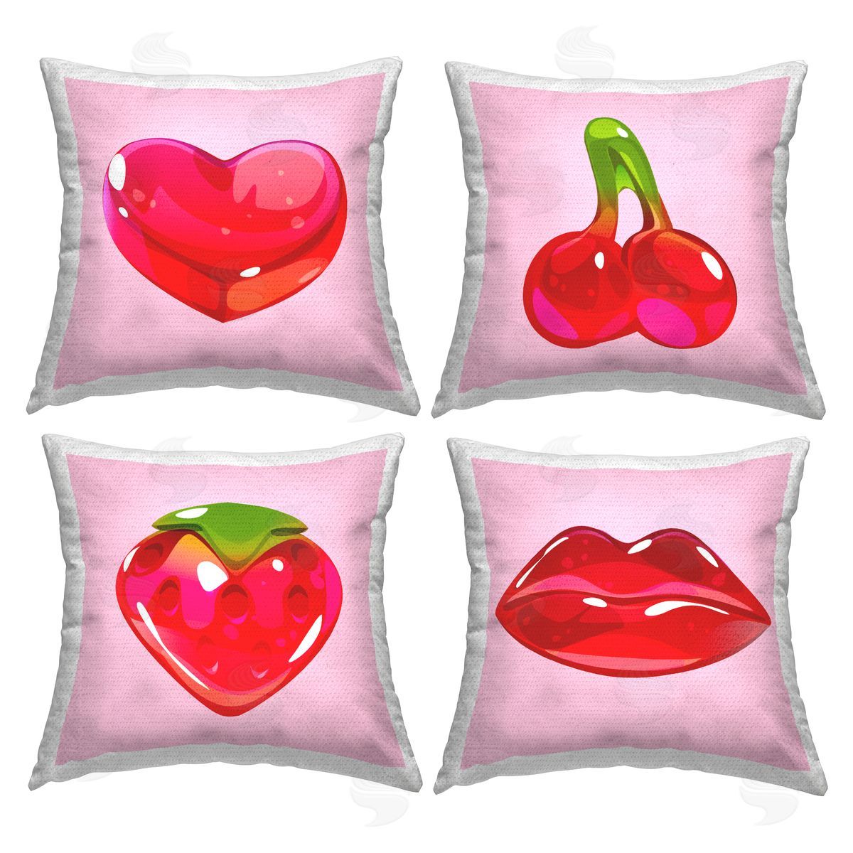 Mixed Gummy Candy Shapes Outdoor Printed Pillow, Home Decor by Stupell Studio